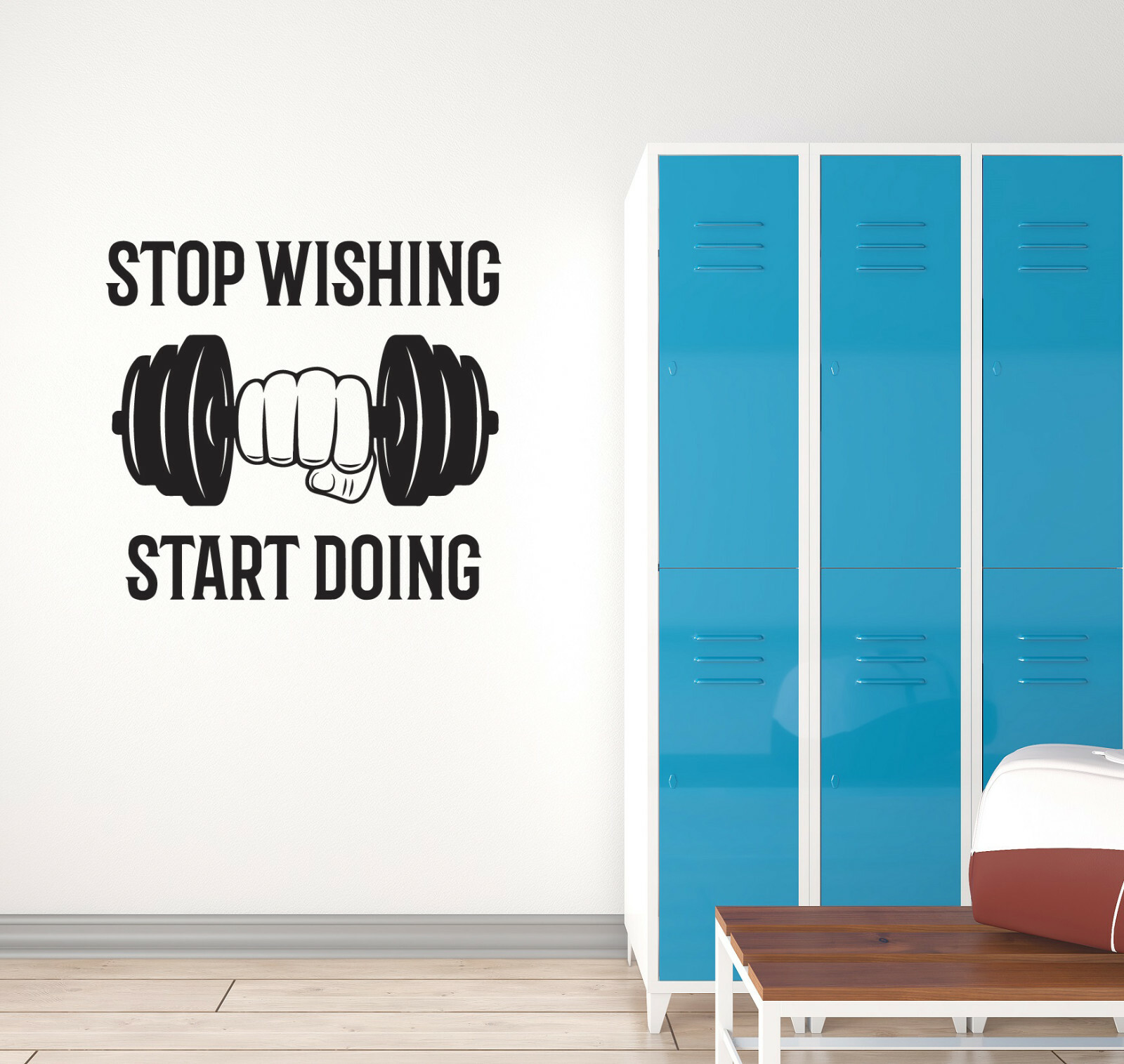Vinyl Wall Decal Gym Motivational Phrase Quote Words Fitness Stickers (ig5980)