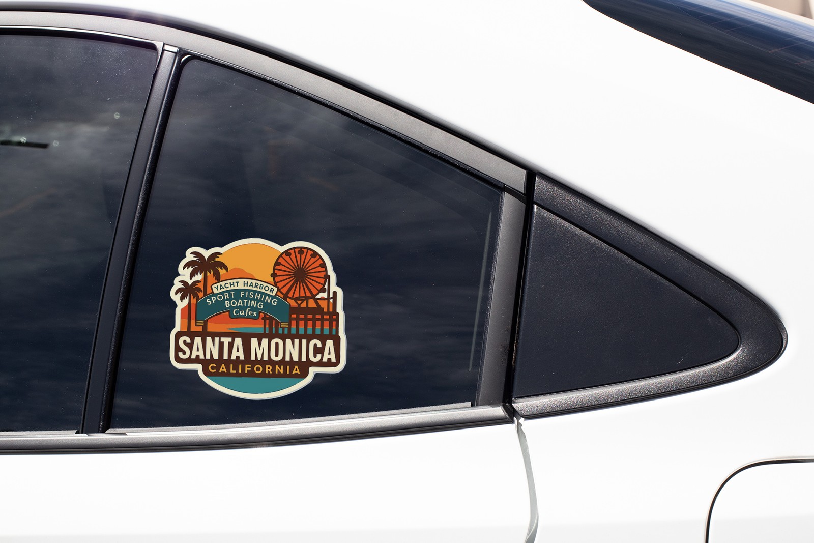 Santa Monica California Sticker Decal Vinyl Die-Cut City Skyline Landmark Design