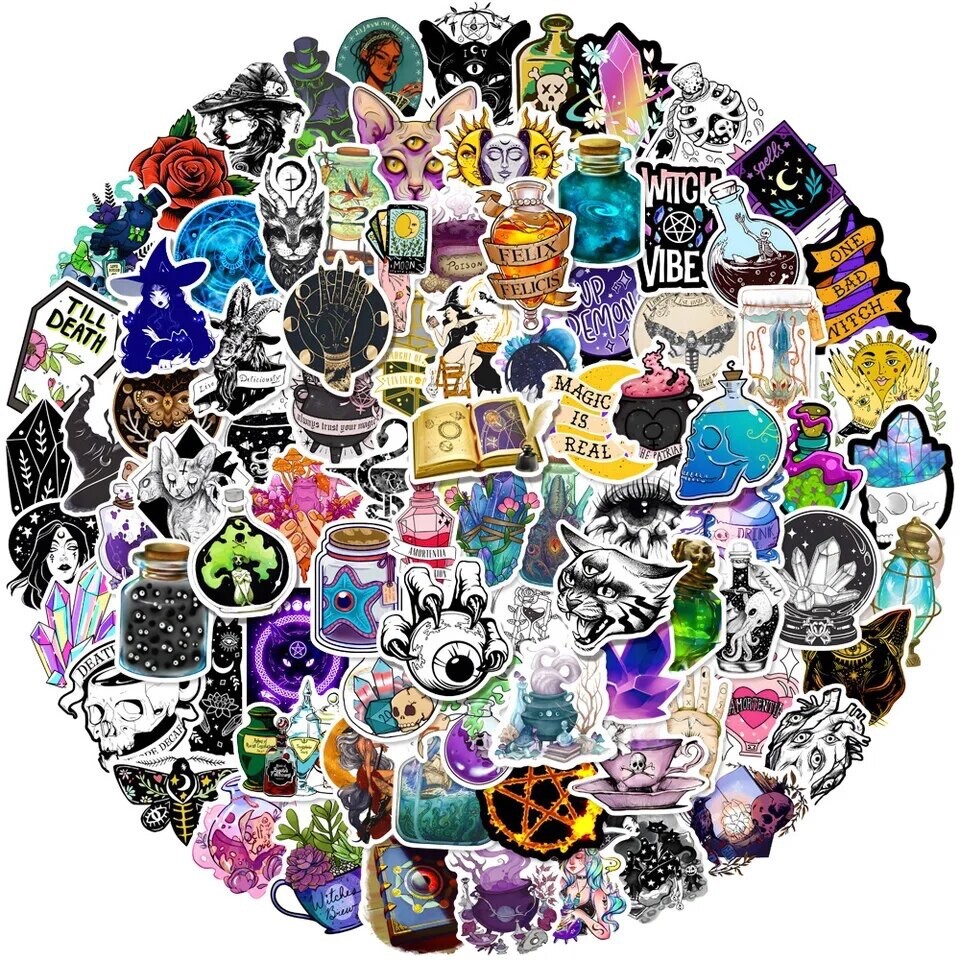 Mystical Horror Stickers 50pk Mysterious Mixed Random Magic Apothecary Stickers