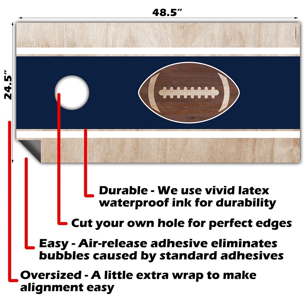 Blue & White University Park, Pennsylvania Football Tailgating Cornhole Stickers