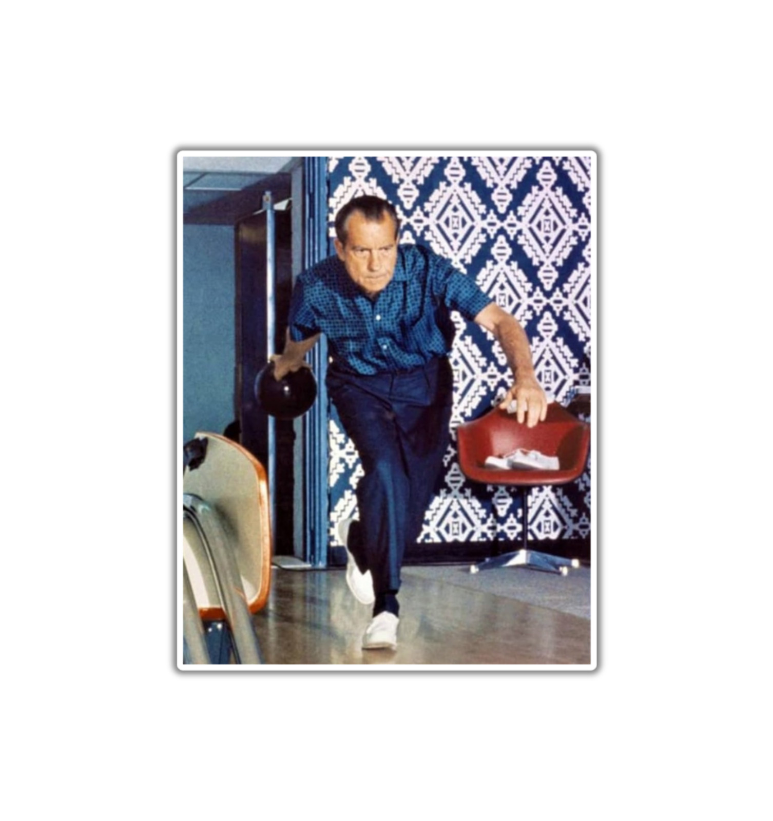 Richard Nixon Bowling Fridge Magnet or Laptop Sticker