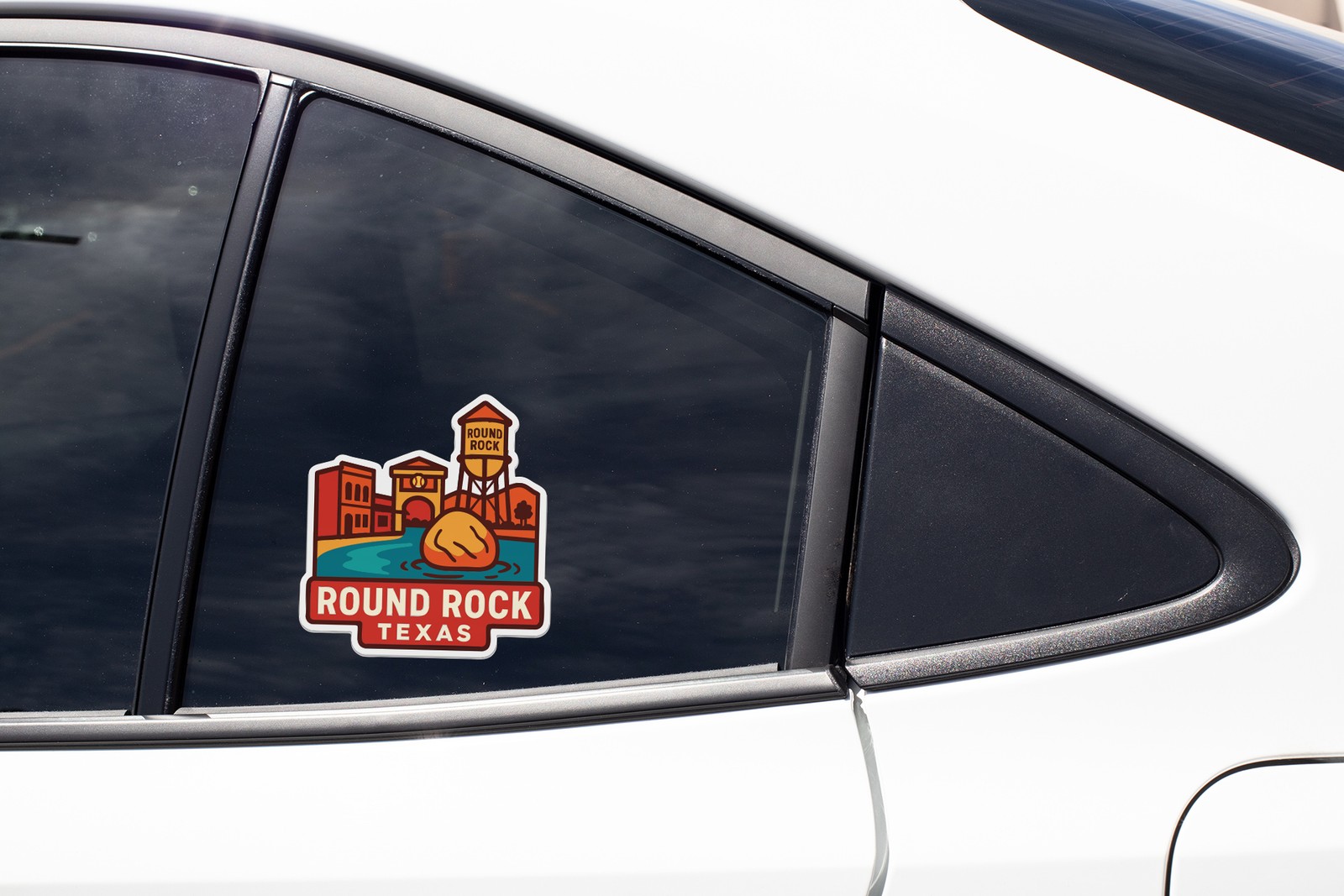 Round Rock Texas Sticker Decal Vinyl Die-Cut City Skyline Landmark Design