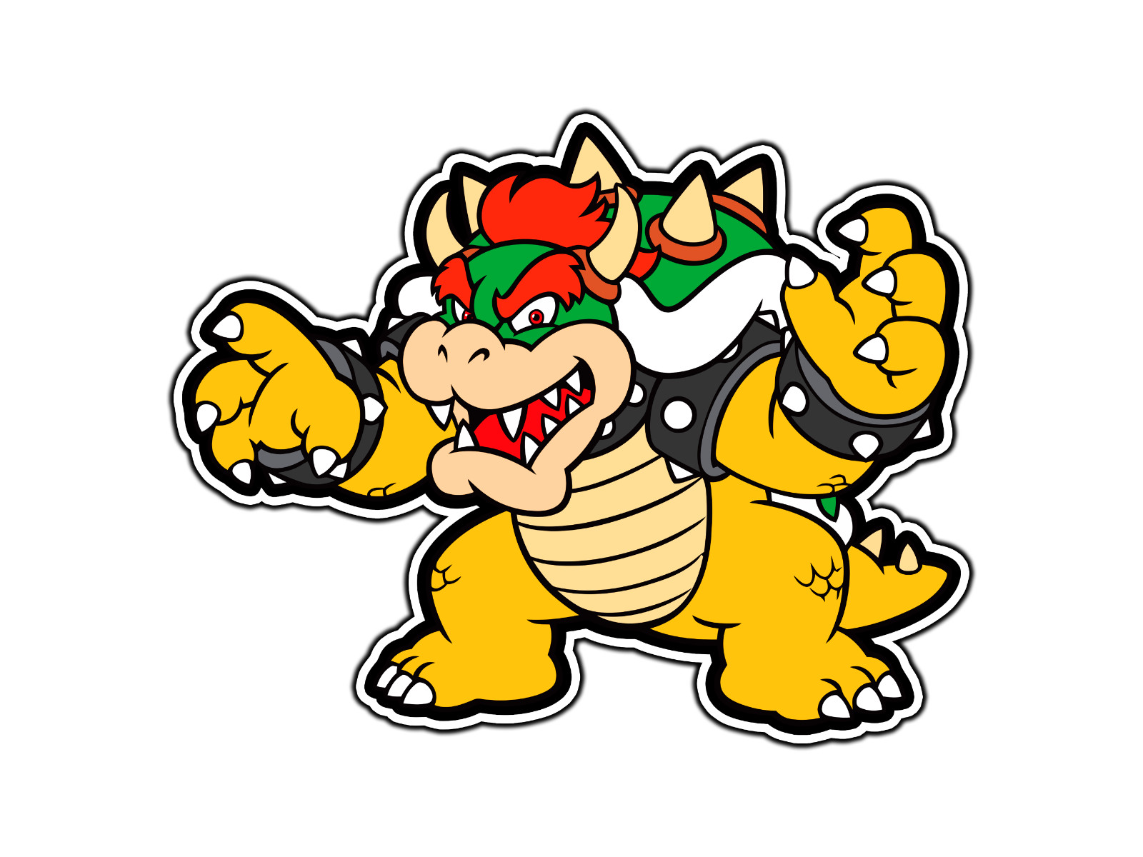 #1811 Bowser King Koopa 2D Mushroom Kingdom Waterproof Vinyl Sticker Die-Cut Car