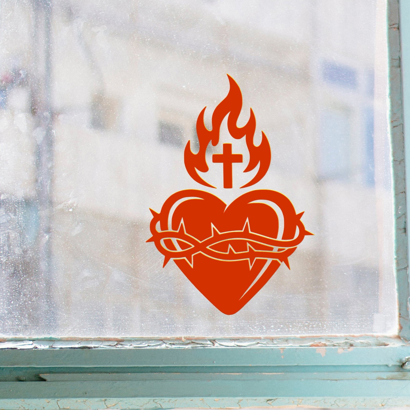 Sacred Heart of Jesus Vinyl Decal – Catholic Christian Symbol – Faith Sticker