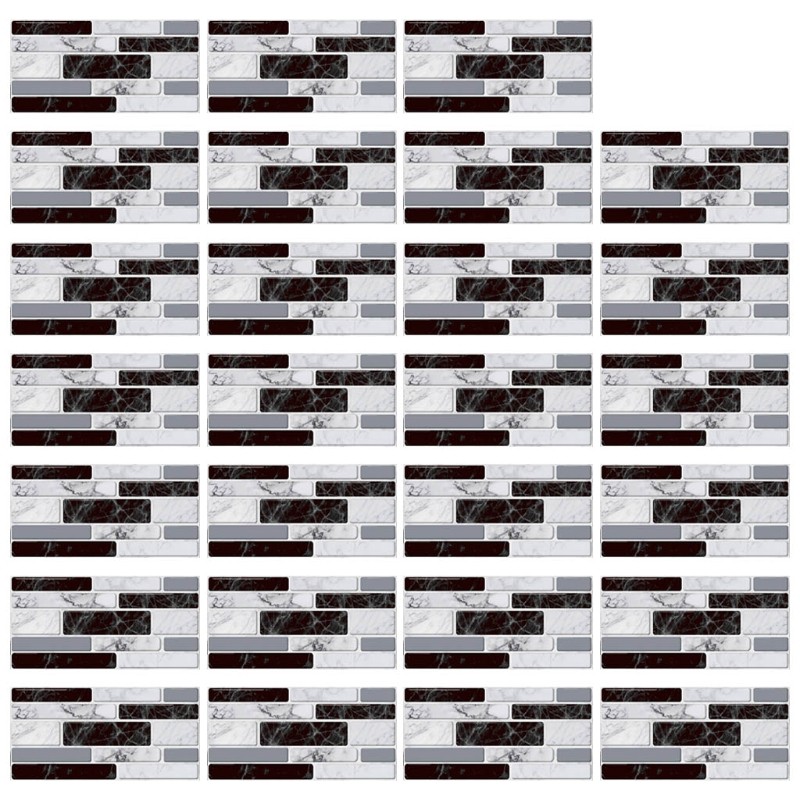 27pcs Waterproof Imitation Brick Tile Stickers DIY Kitchen Floor Home Decoration