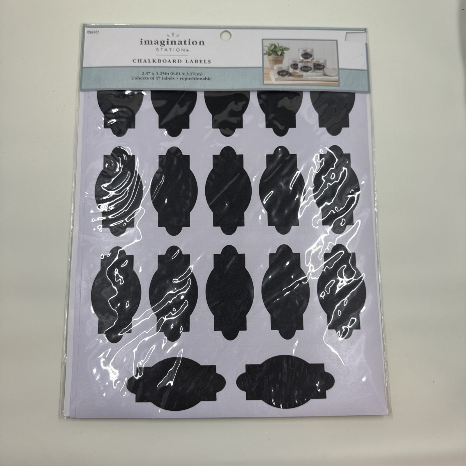 Self Adhesive Chalkboard Labels 6.01cm x 3.17cm (2.37 in. x 1.25 in.), 34 Piece