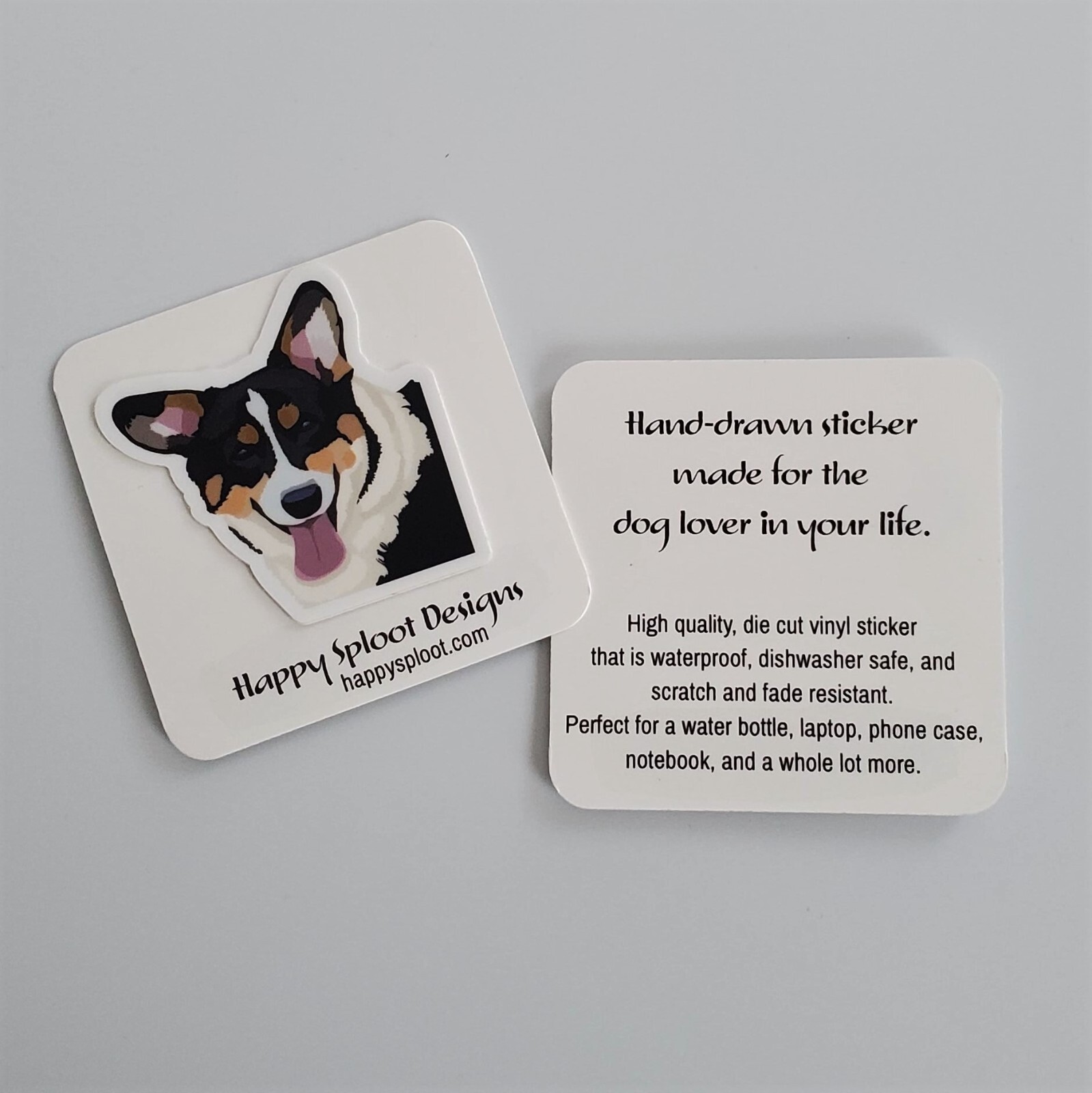 Pembroke Welsh Corgi Dog Sticker Water Bottle, Laptop, Phone, Dishwasher Safe