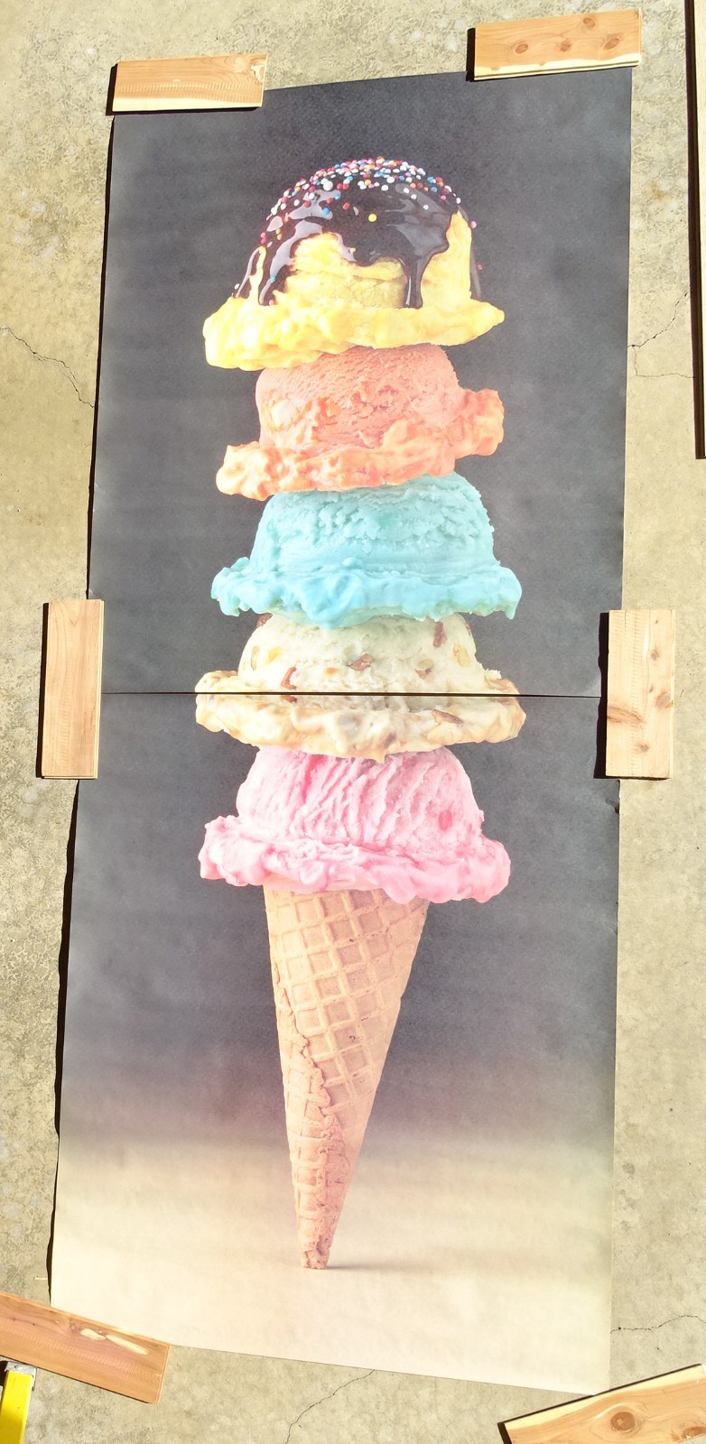Food Challenge GIANT 5 Scoop Ice Cream Photo Door Wall Mural Poster 82.5” X 34”