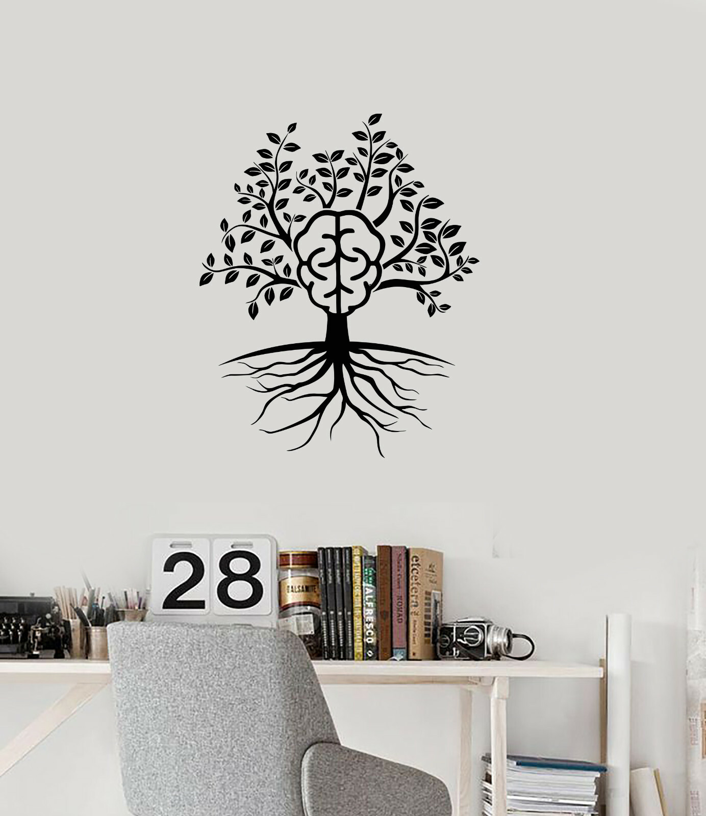 Vinyl Wall Decal Brain Tree Branch Leaves Home Interior Decor Stickers (ig5887)