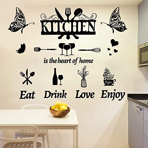 Large Kitchen Wall Decals Quotes The Kitchen is The Heart of Home Sign Decor