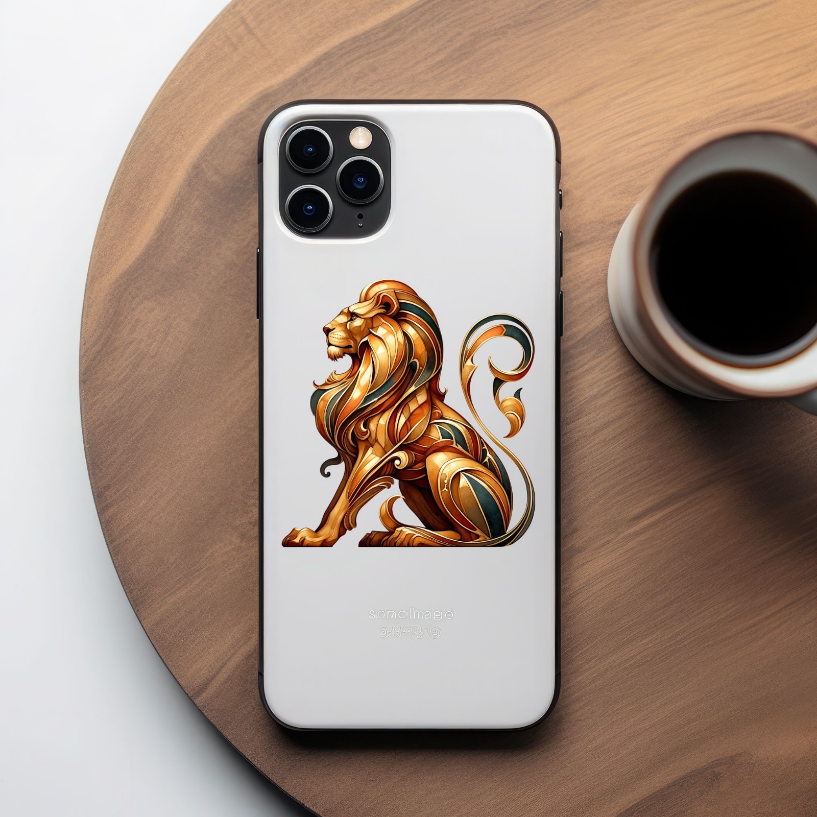 Art Deco Lion UV DTF Transparent Sticker / Decal