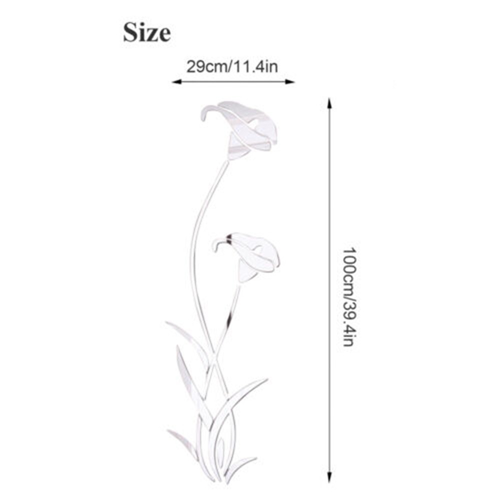 3D Mirror Flower Art Removable Wall Sticker Acrylic Room Fashion Home Decoration