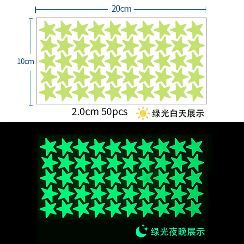 Luminous Wall Stickers for Kids Rooms Dots Stars Ceiling Wall Decals Glowing Sti