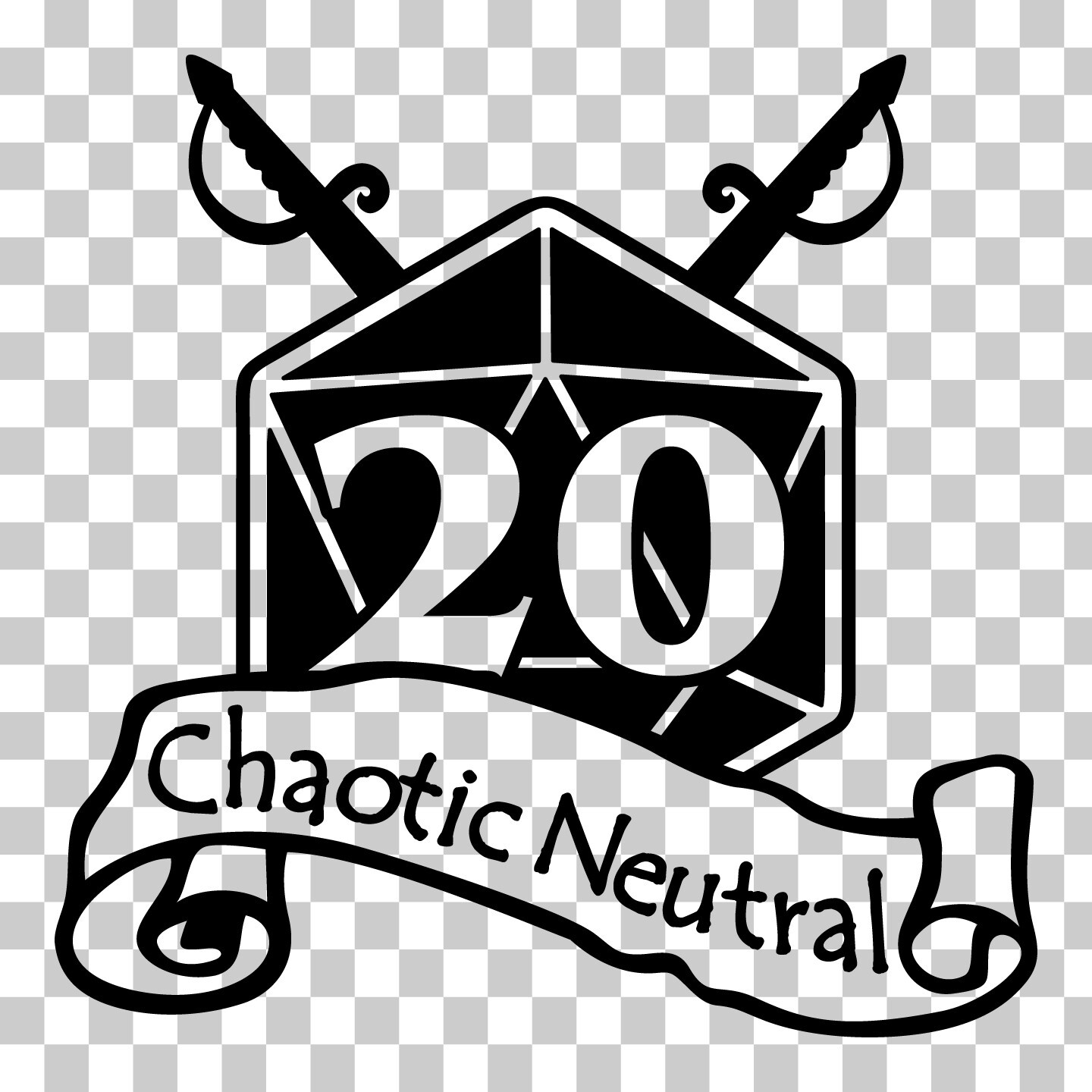 Chaotic Neutral D20 Vinyl Sticker Decal Gaming RPG TTRPG Role Play Car Laptop