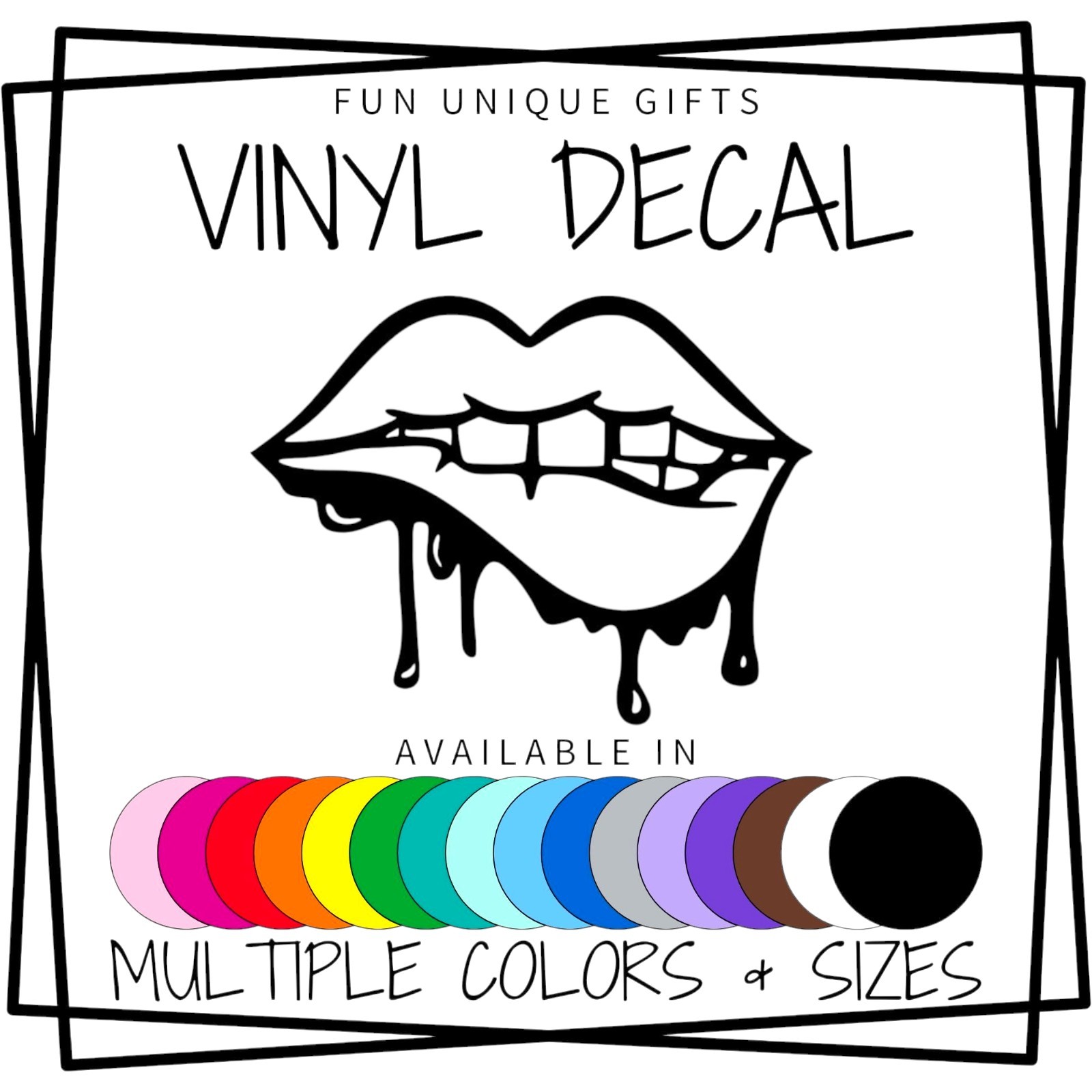 Lips Vinyl Decal Sticker -Multiple Colors & Sizes Available- FREE SHIPPING!