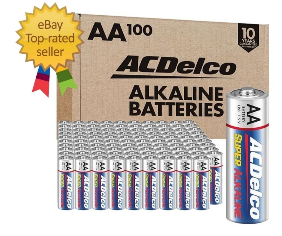 100-Count AA Batteries, Maximum Power Super Alkaline Battery, 10-Year Sh