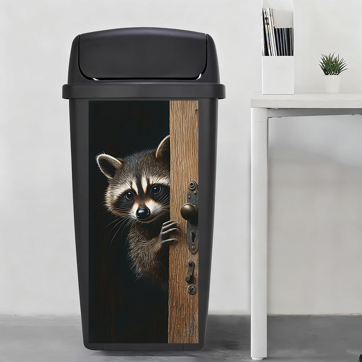 1pcs Wheelie Bin Stickers, Donkey Peeking Sticky Dustbin Decals, 14.5" x 32.2…
