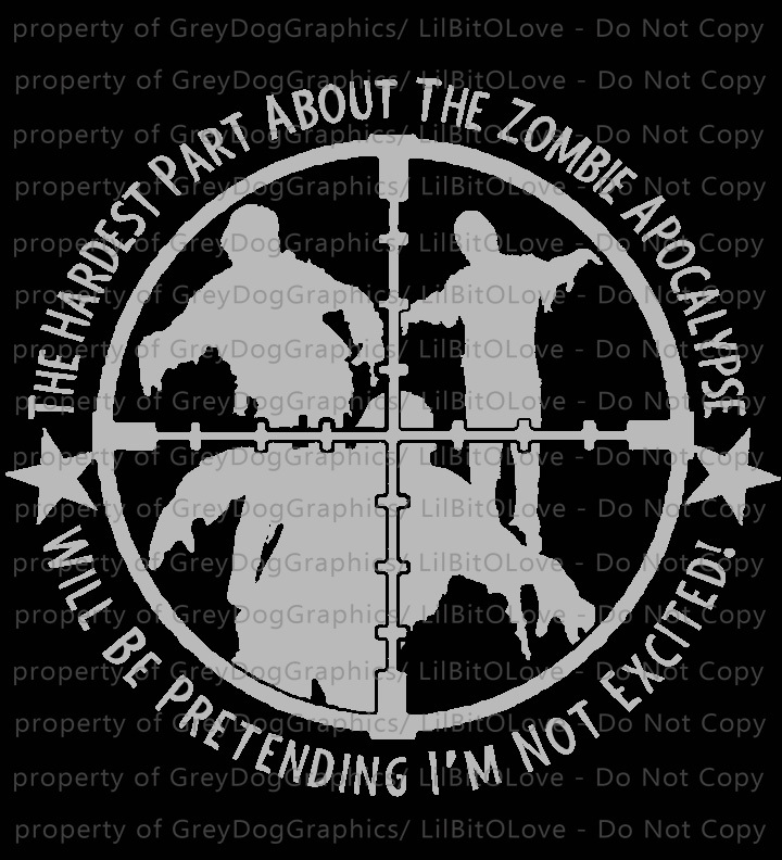 The Hardest Part about the Zombie Apocalypse Vinyl Decal Sticker with Target