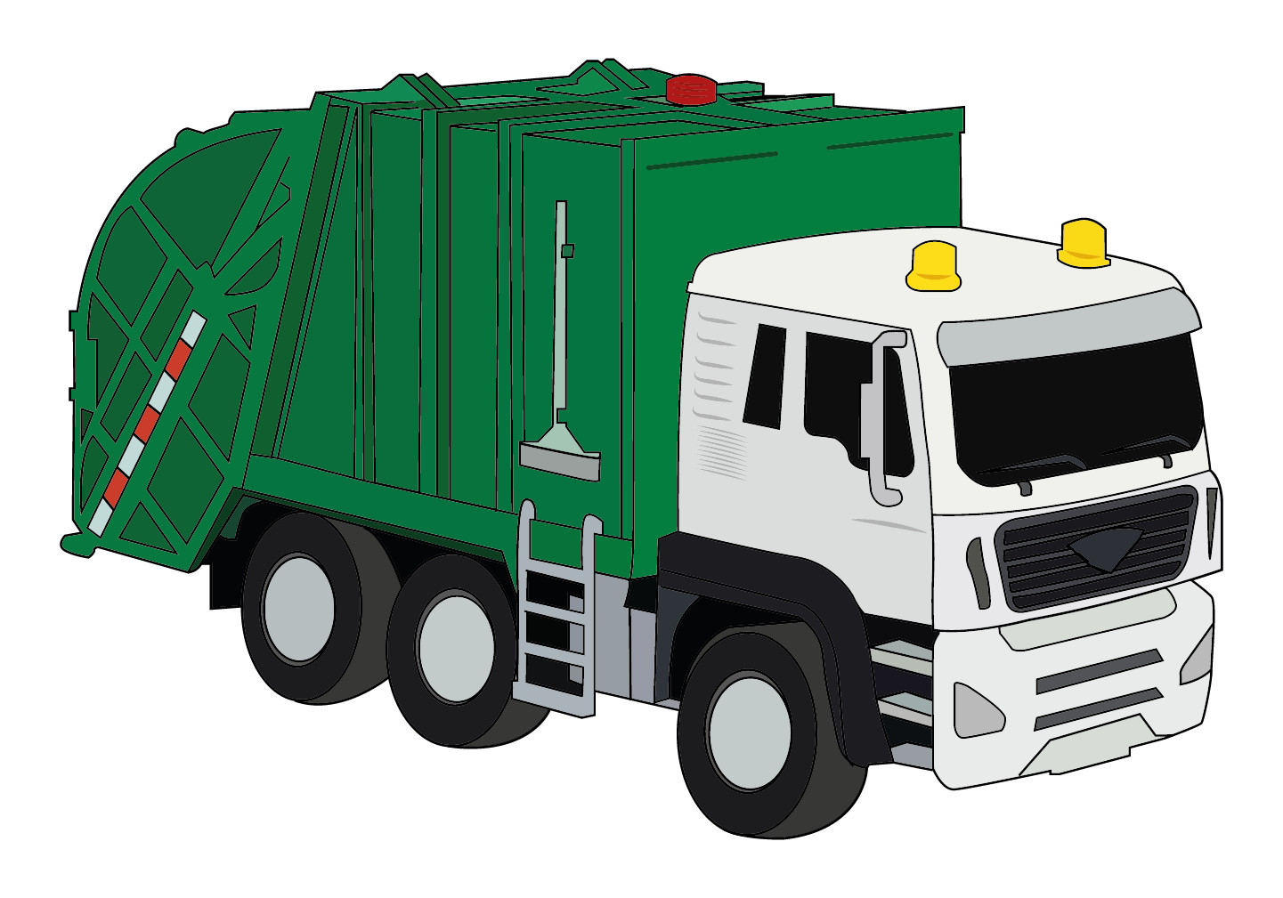 Vinyl Decor Rear Loader Solid Waste Collection Vehicle Design Home Wall Decal
