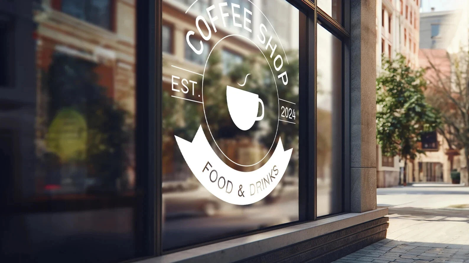 VΛ Custom Coffee Shop Window Decal Logo Sticker Business Sign Peel & Stick