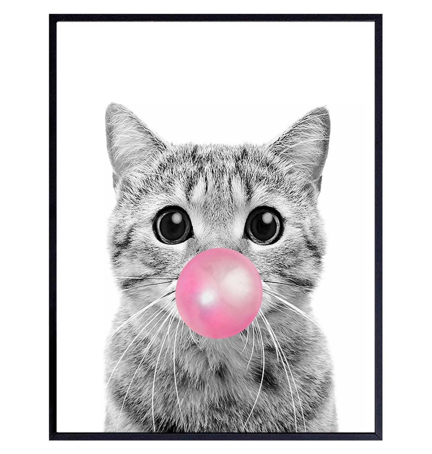 Tabby cat Wall Art 11×14 – Cute Cat Nursery Wall Decor for Girls Bedroom, Kid…