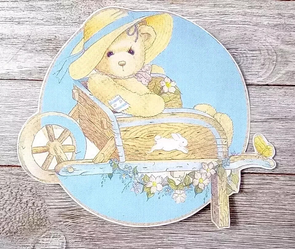 teddy bear garden wall safe sticker wagon 5.5 inch 1pc