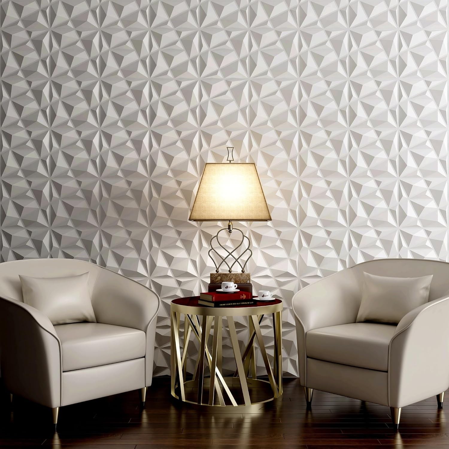 33 Pack 3D Wall Panels Modern Diamond Textured Design Interior Wall Decor in