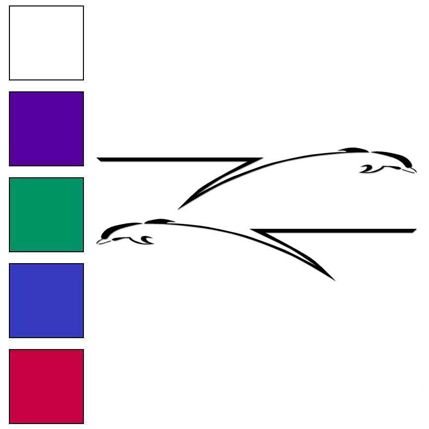 Pair Set Pinstripe Dolphins, Vinyl Decal Sticker, Multiple Colors & Sizes #7442