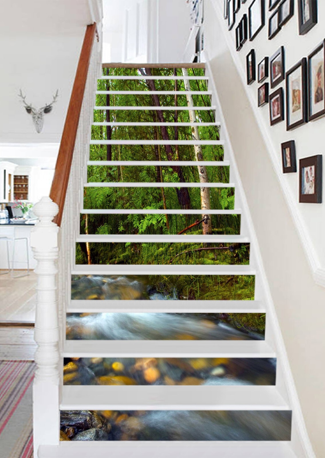 3D Forest River AZ1177 Stair Risers Decoration Mural Vinyl Wallpaper Kay
