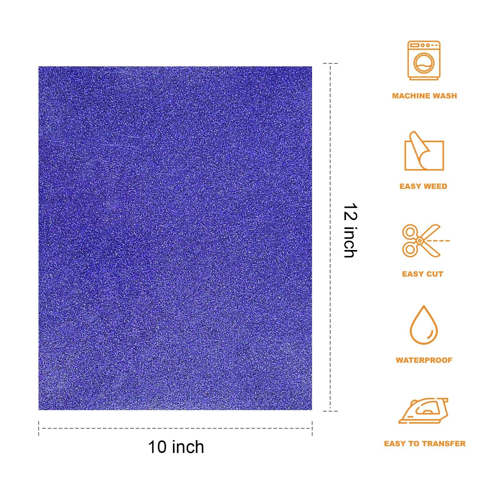 Glitter HTV Heat Transfer Vinyl Bundle – 12 Pack 12 "X10 Glitter Iron on Viny…