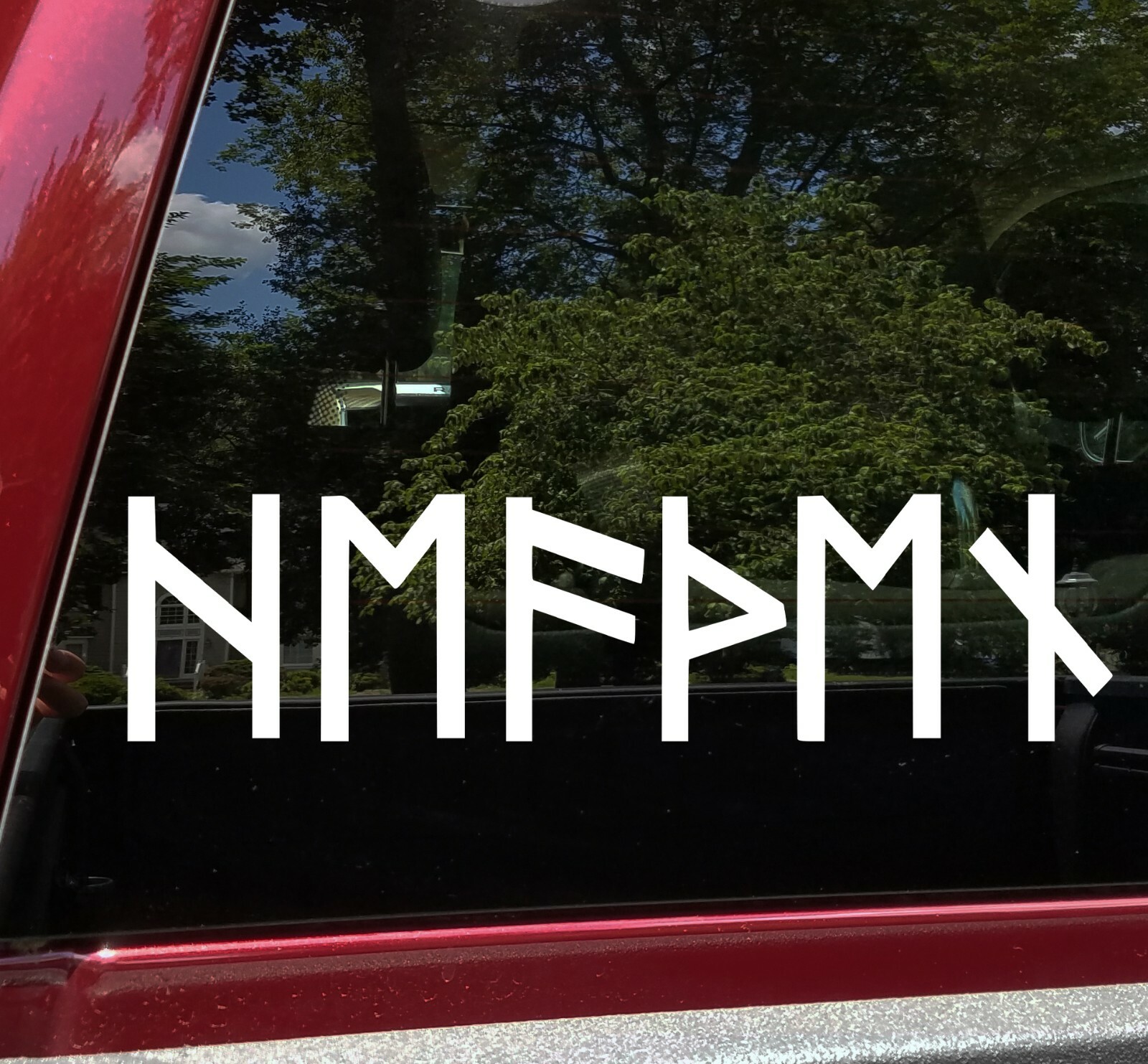 Heathen in Norse Runes Vinyl Decal – Nordic Viking Futhark – Die Cut Sticker