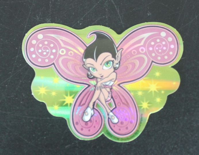 Fairy Girl 2003 Y2K ODM Brand Imports Prism Holo Girl Power Vending Sticker