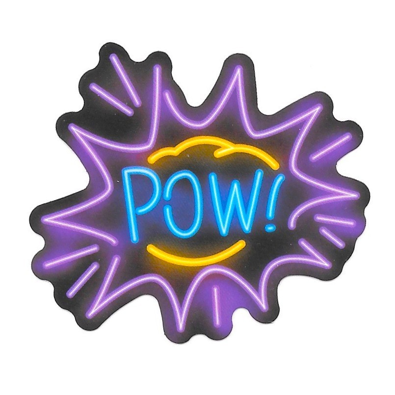 POW Neon Sticker Die Cut Vinyl Decal Comic Book Pop Art Zap Boom Laptop Journal