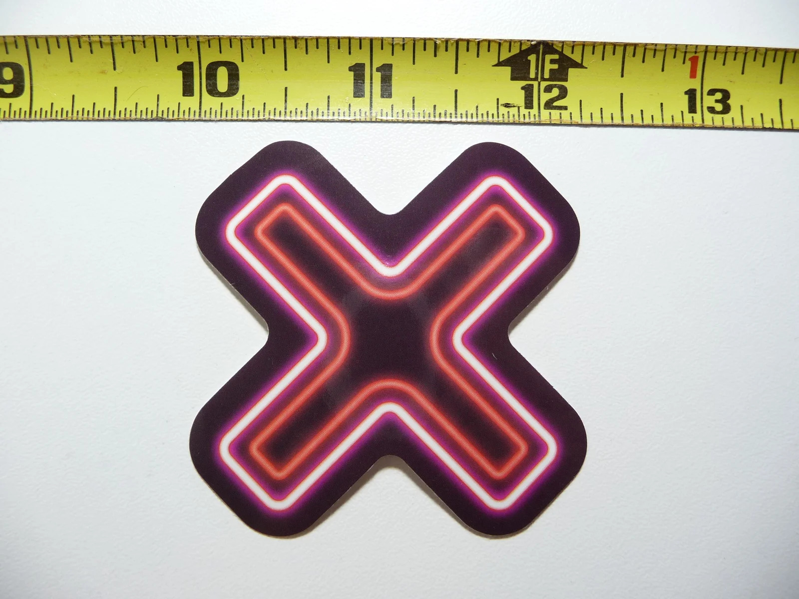 NEON SMALL STICKER DECAL LETTER X OR CROSS LAPTOP FUNNY DECORATION