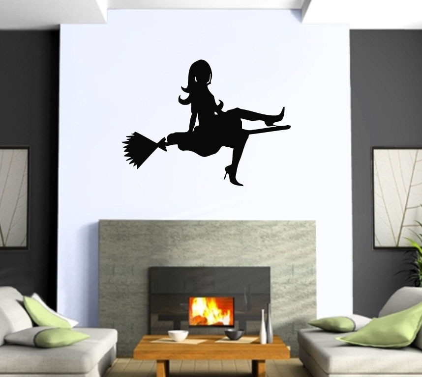 Flying Witch Hot Sexy Funny Fairytale Wall Art Decor Vinyl Sticker z501