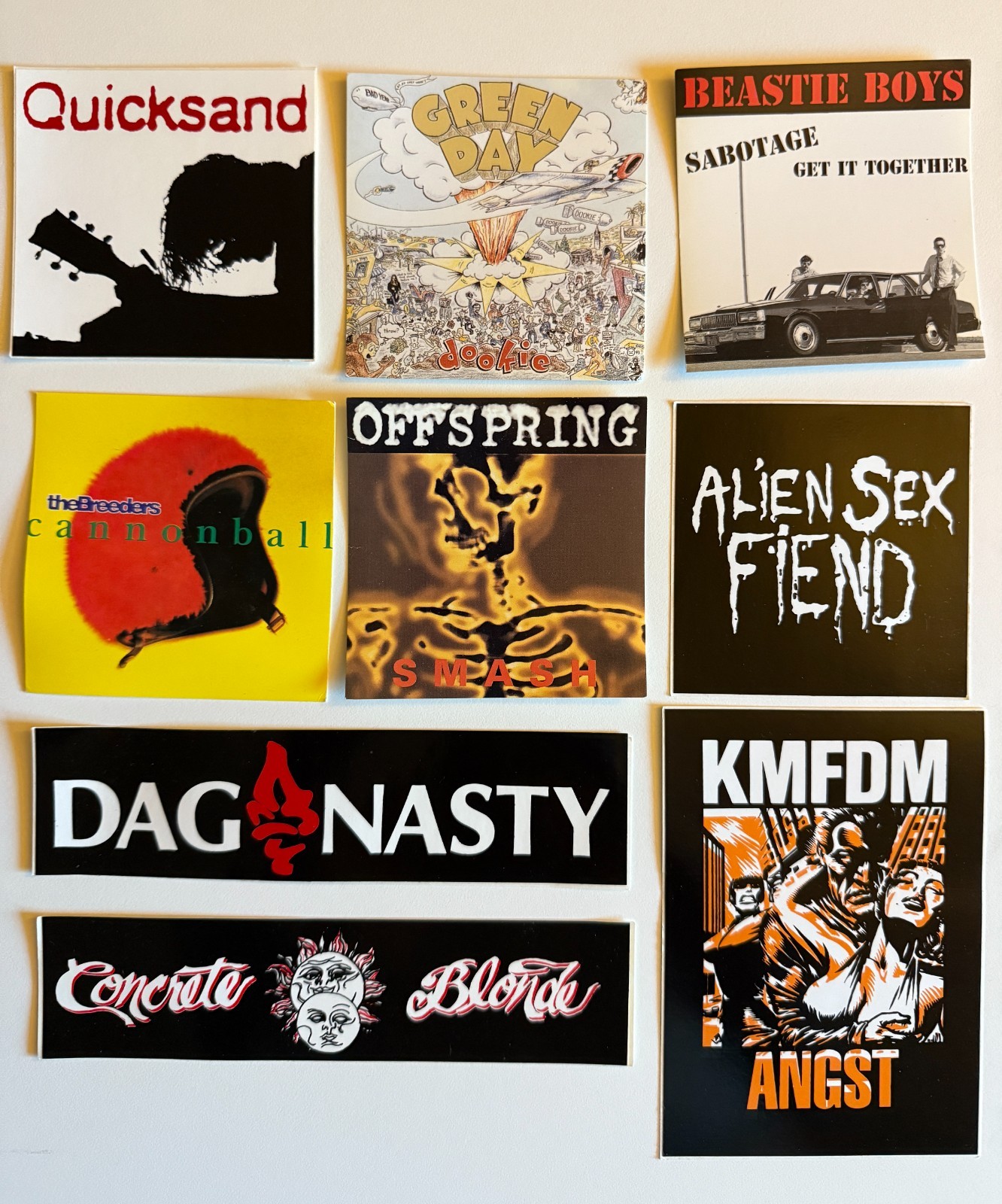 9 VTG Punk Rock 7… stickers, RANCID – AGNOSTIC FRONT – GREEN DAY – BEASTIE