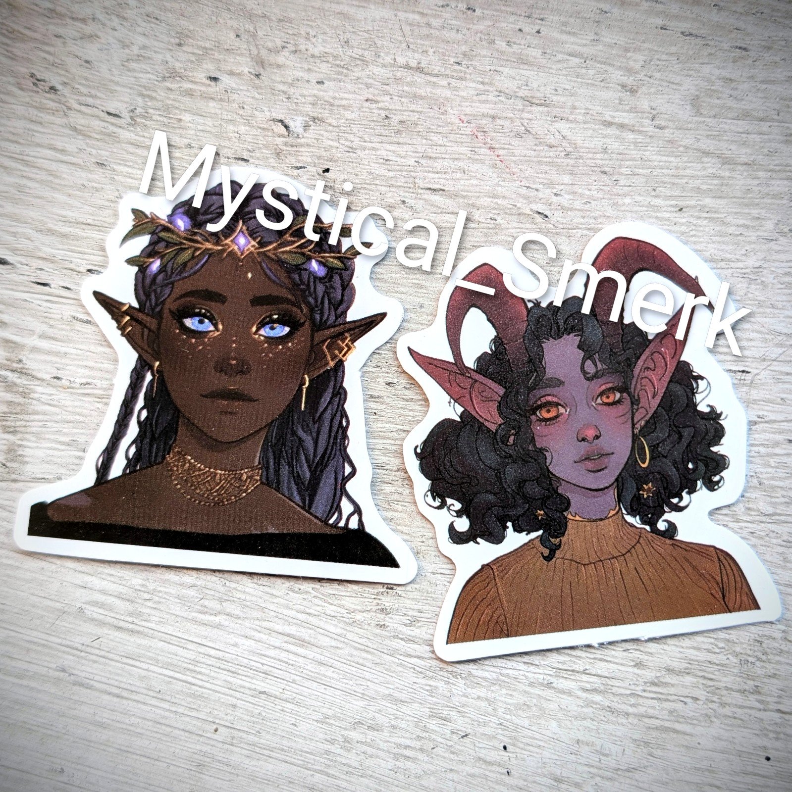 Haunted Doll Active Spirit Demon Girl With Horns Black Death Stickers Lot Of 2 P