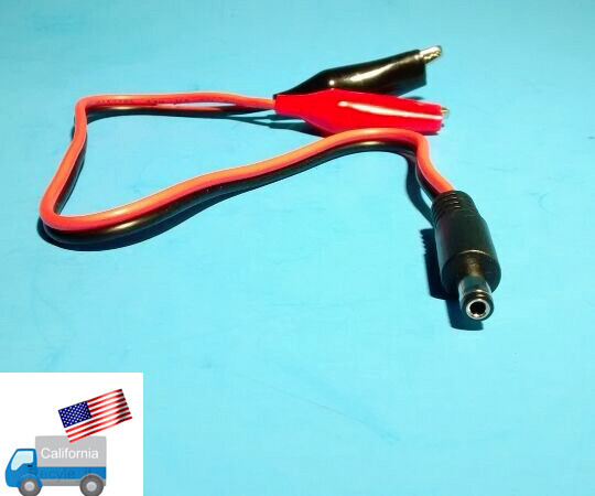NEW Alligator Clip Boot Clamp to 2.5mm DC Barrel Power Plug Jack