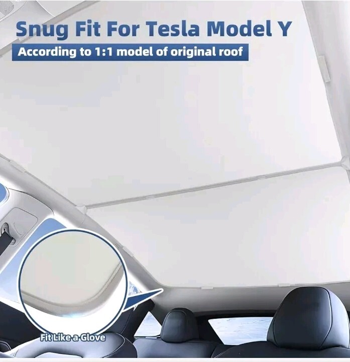 Tesla Model Y Sunroof Shade Roof Sun Shade for Tesla Model Y 2020-2024 OffWhite