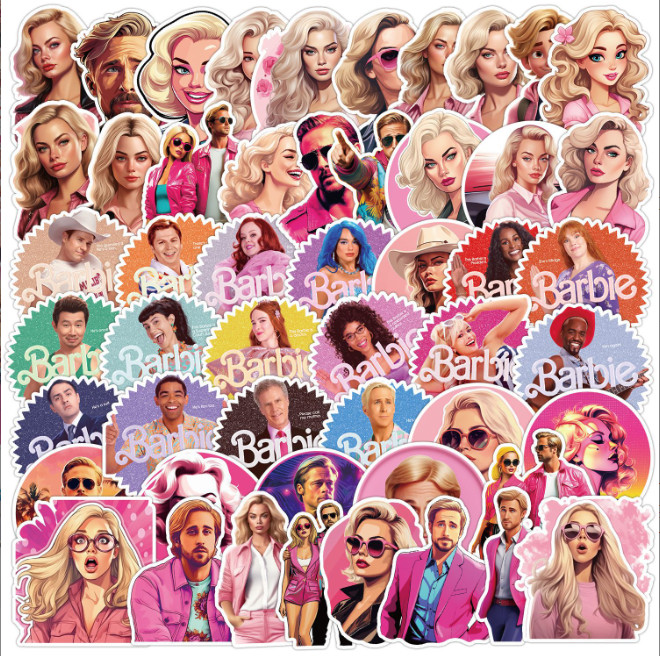 50 Pcs Stickers Barbie Movie Luggage Car Vinyl Decal Ken Kenergy Margot Robbie