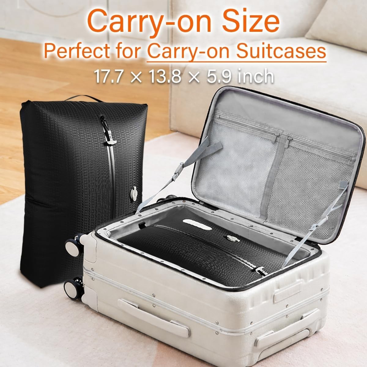 Travel Vacuum Bags with Pump 2PC Waterproof Compression Storage Bags
