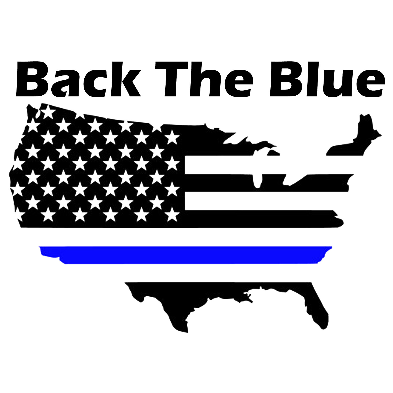 Vinyl Decal for Window – Back The Blue (Police), American Flag, United States