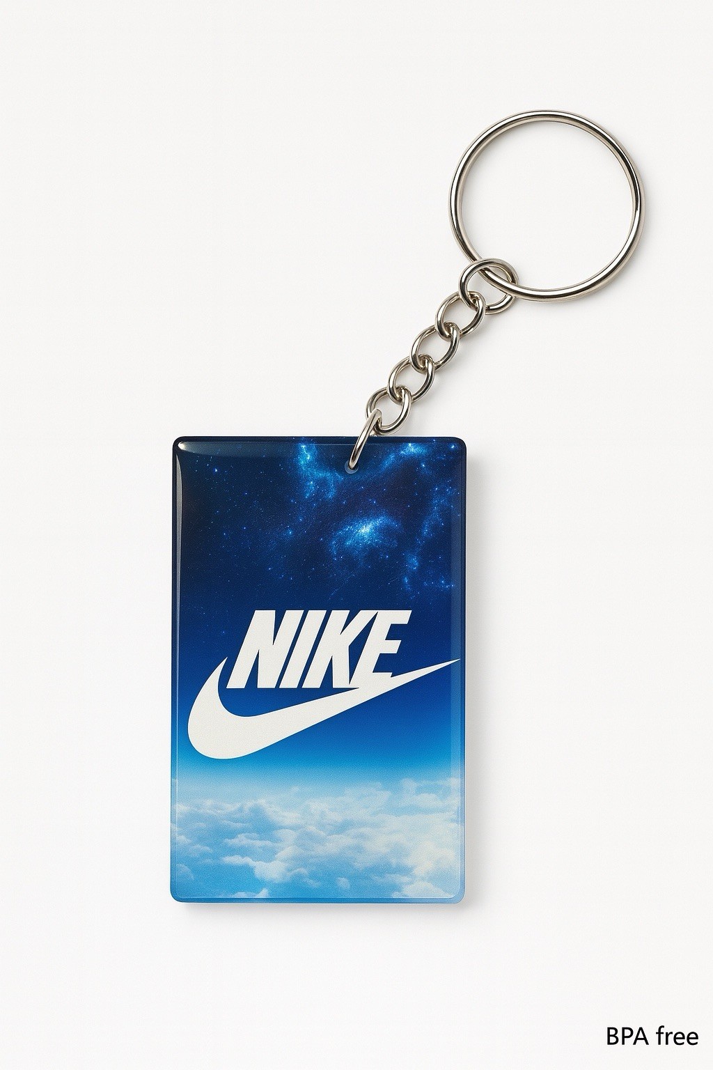Custom 19oz Clear Cup w/ Sporty Black & Blue Vinyl Decals + Acrylic Keychain