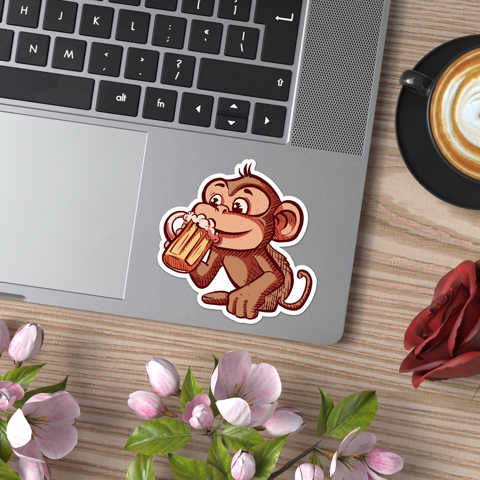 Monkey Chimp Beer – Vinyl Decal Sticker – Car Window Laptop – ebn11999