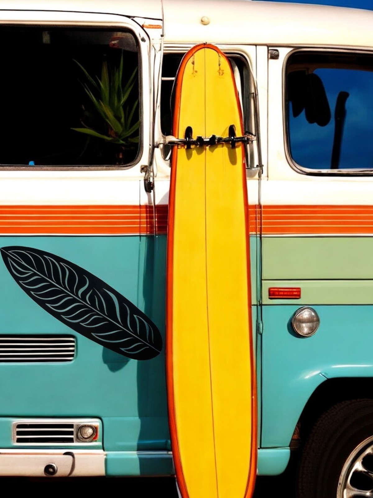 Surfboard Vinyl Decal for car Windows Laptops Any Smooth Surface design #9