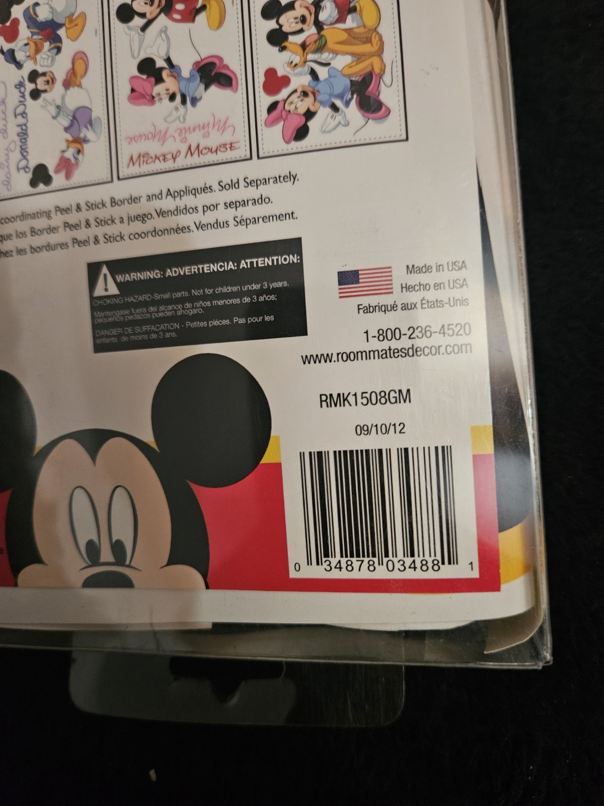 Disney Mickey Mouse Wall Stickers Giant 37" RoomMates 10 Decals Kids Decor – NEW
