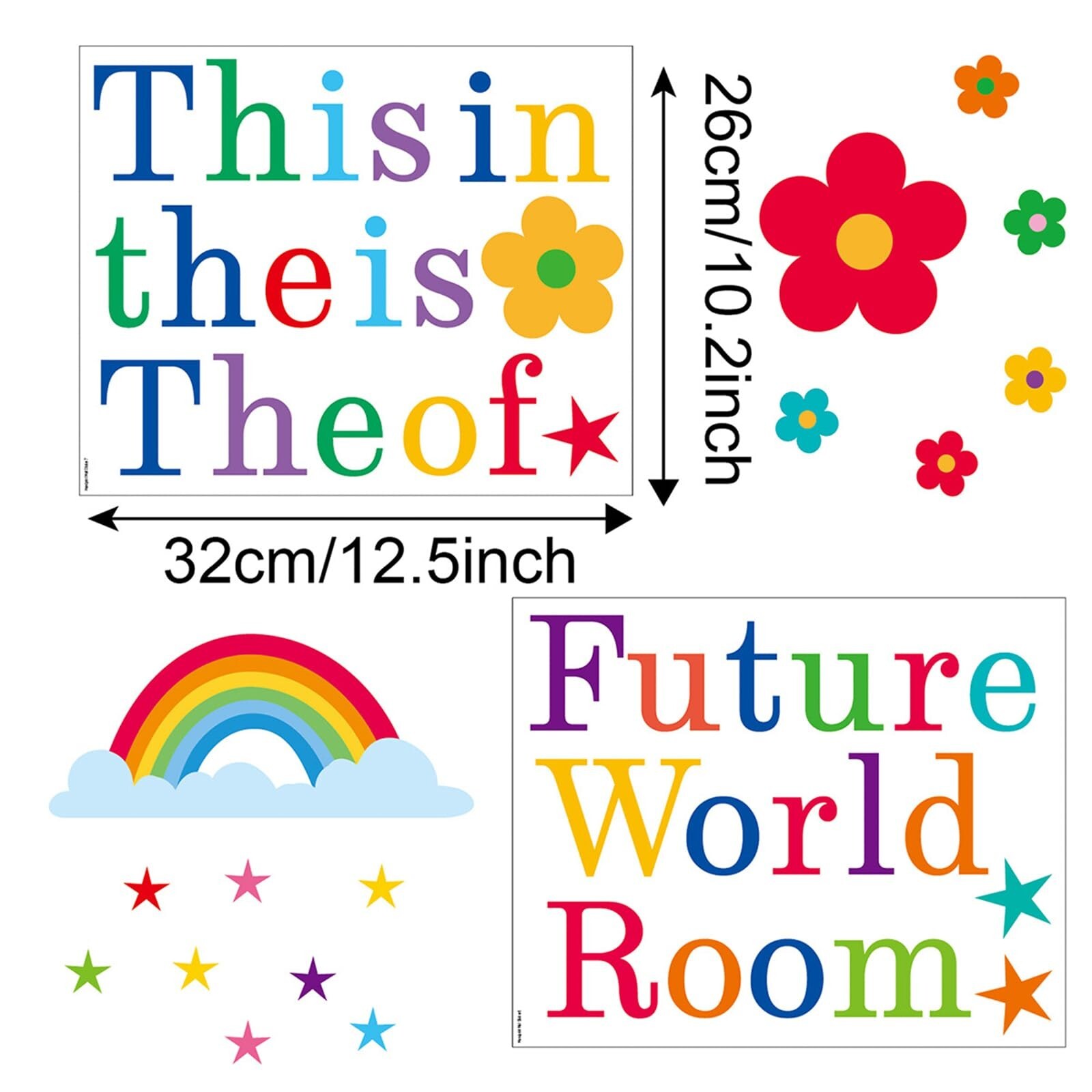 Wall Decals Peel and Stick Playroom Wall Decor Wall Stickers & Murals 7 PCS A…