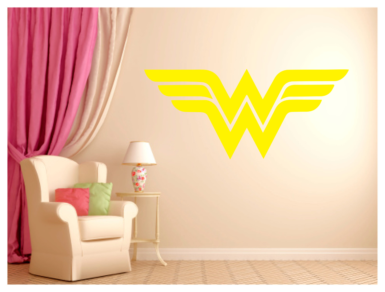 Wonder Woman Logo Wall Decal Mural Art Sticker 36"X16" Wall Art