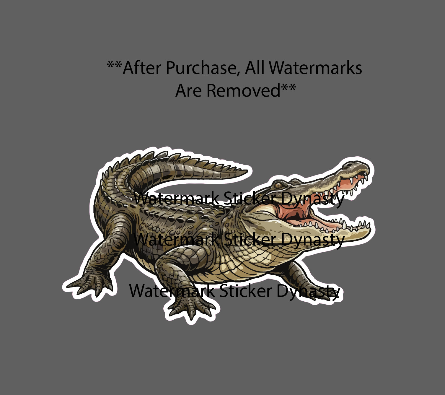 Alligator Sticker Waterproof Decal Attack Animal Wildlife Swamp Gift NEW