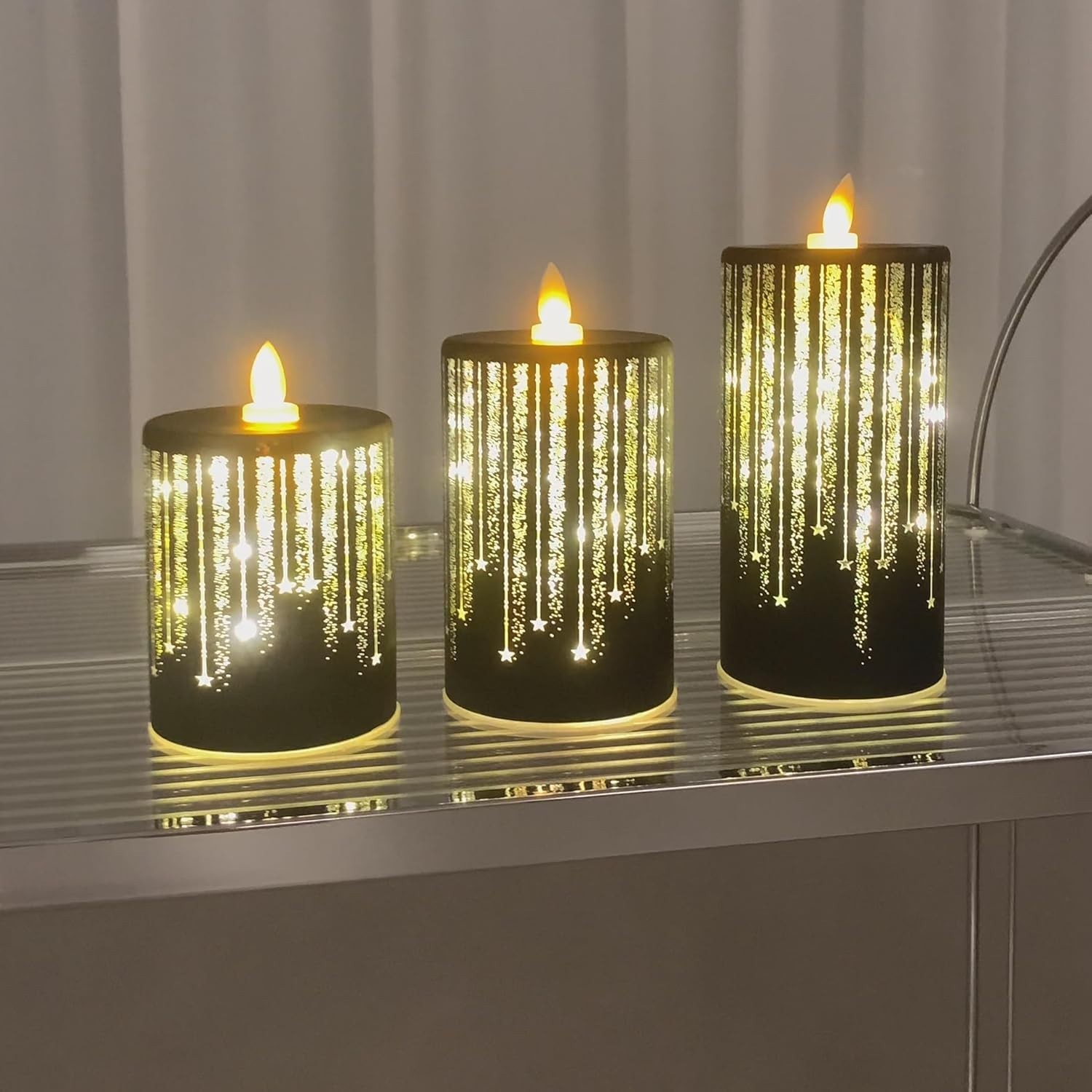 Led Candles Flickering Flameless Battery Small, Medium, Large, Black
